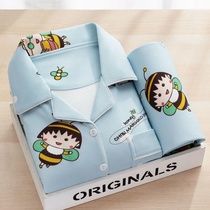 Sleepwear Woman Long Sleeve Spring Autumn Slim CARTOON OCEAN GAS 2020 NEW WAVE LADY INSE WIND TWO SUITS HOME SUIT HOME CLOTHING