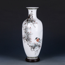 Reworked hand painted collection Hunan Province Ceramics Art Master Yang Jun Works Pine Shade Small Bird Vase Hem NX465