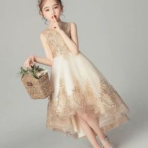 Girl dress dress show flower girl wedding dress children princess dress puffy gauze girl host piano performance dress