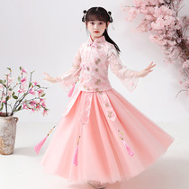 Girl dress spring and autumn girl Chinese style Hanfu autumn dress foreign princess dress two school season suit women