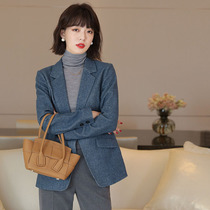 JOLIMENT A Grain Buttoned Wool Suit Jacket Woman 2020 Autumn Winter New Commute Pure Color Little Western Suit Jacket