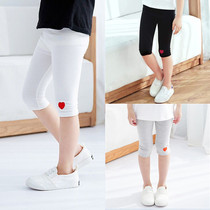 Summer childrens seven-point leggings cotton thin girls shorts 2-4-6-8 years old pants baby five-point breeches