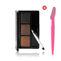 Net red three-color eyebrow powder waterproof sweatproof no dyeing no decolorization beginner three-in-one thrush