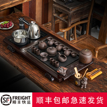 Ebony tea tray household tea set set automatic set of purple sand ceramic kung fu tea set solid wood tea table Tea Sea