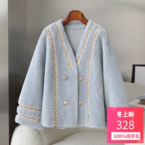 2021 New all wool fur coat coat wool wool wool coat one small fragrant style short