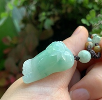 Yang Yujia Myanmar natural A goods Jade waxy ice species floating flowers contentment Chang Le small feet pendant certificate New
