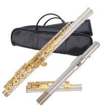 Professional flute instrument white copper silver-plated tube body French gold-plated button C key B tail playing test grade factory direct sales