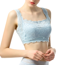 Summer ultra-thin non-rimless bandeau style anti-light bra girl white breathable lace breast underwear