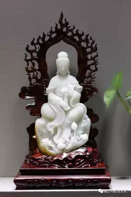 Rui Yifang collection appreciation can be customized to engrave Hetian Jade handlebar ornaments deposit does not return the color