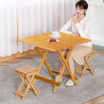 Blue language folding table Dining table Small apartment round table Square table foldable simple square household square dining table