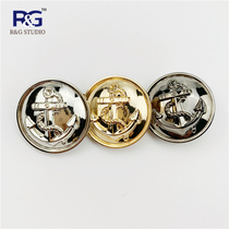 Explosive metal button anchor buckle metal suit buckle men and womens overcoat buckle English button gold button button