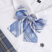 (Hard work)Deep sea elf blue original student college style uniform JK bevel flat corner bow tie accessories