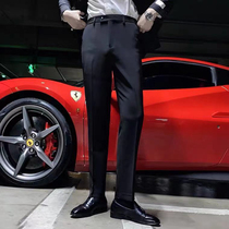 Free-hot micro-elastic boutique suit pants mens fashion British slim fit small foot slacks fashion British light luxury trousers tide