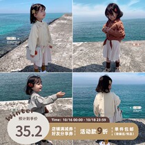 Baby girl shirt foreign girl long sleeve cotton baby coat baby child bow shirt coat