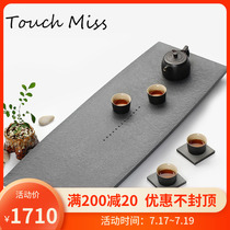 TOUCH MISS Natural black gold stone tea tray Simple Japanese size household modern Kung Fu tea tea sea
