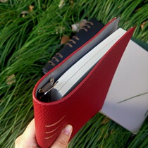 (Leather texture * Red) A5 thickened high-grade material soft leather loose-leaf B5 detachable notebook Cornell 5r efficient notebook wrong question this blank 5mm square book financial bookkeeping