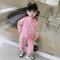 Girls autumn suit 2021 autumn new childrens sports two-piece female baby Foreign style small childrens coat spring and autumn