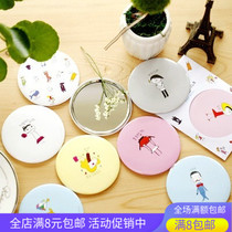 Korean creative small gift cute mini portable makeup mirror portable cartoon small mirror with body mirror wholesale