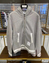 Thom Browne Sweatshirt 20 Autumn Winter TB White Side Capsule Sports Casual Zipper Even Hooded Men and women