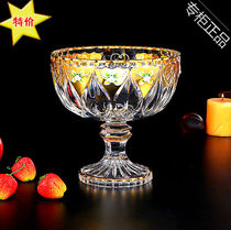 Crystal Eurostyle Fruit Basin High Foot Fruit Bowl Round Living Room Fruit Pan