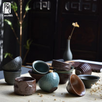 Pottery fans handmade firewood-fired rough pottery Go kiln ceramic tea cup tea cup personal kung fu tea cup 6 from