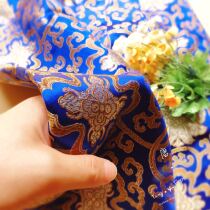 Real Silk Brocade Upmarket Lady Don Dress Half Body Dress Blue QUN-12