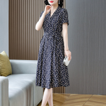 Real silk dress sauna silk female summer heavy pound high-end long style covered meat 2022 pop dresses new fragrans big cards