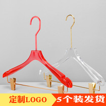 Clothing store high-grade acrylic hangers Wedding shop transparent crystal hanging support one-piece incognito clothing rack custom logo