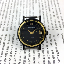 The original inventory Gem Flower card black shell Golden Circle hei mian single Calendar manually mechanical diameter of 37mm sent strap
