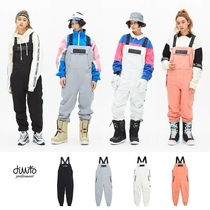 Dimito ski pants single board bib pants Single board double board windproof padded cotton mens and womens models