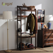 Fengze Home simple floor-to-ceiling coat rack Solid wood creative bedroom modern storage combination hanger FZ-932