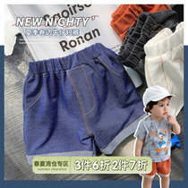Chen Tai pig L moms baby boy shorts for summer clothing baby jeans knitted pants kiddie boy boy shorts 50% pants