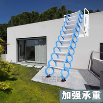 Wangyue Pavilion wall-mounted attic telescopic staircase titanium-magnesium alloy home stretching indoor and outdoor fire ladder ladder