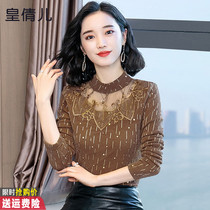 Plus Suede Lace Undershirt Woman Autumn Winter 2022 New Foreign Pistachio Dressing Gown Warm Blouse External Wearing Tide