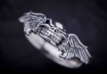 American Starlingear Stellin Flying Skeleton Vintage Punk Locomotives Neutral 925 Sterling Silver Ring Spot