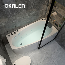 Okallen small apartment bathtub Household acrylic surf massage constant temperature deep bubble Japanese bath 1 2-1 7 meters