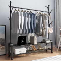 Single rod drying rack Floor-to-ceiling bedroom folding room simple hanging clothes rack shelf Household coat rack