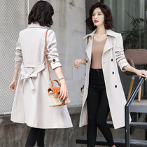 Wind clothes woman in the middle of spring and autumn 2022 new womens clothing collection waist display slim and small sub popular double-row button temperament jacket