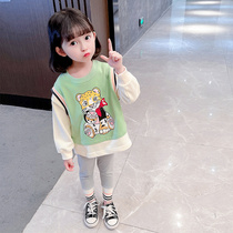 Baby girl Autumn suit childrens dress foreign style girl fashionable sweater leggings two-piece spring and autumn clothes tide