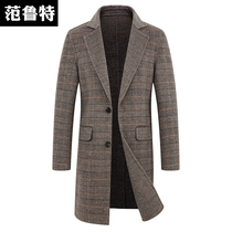 Two-sided big coat business casual cashless plaid wool coat of woolen sweater jacket mans mid-length windsuit