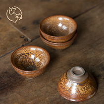 Tea Drinking kilns Coarse Pottery Qigong Fu Tea Tea Cup Master Cup Ceramic Single Cup Tasting Cup Personal Single Big Tea Bowl
