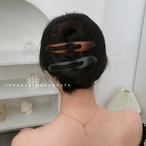 Frosted horizontal clip a word grab clip female Japanese Korean temperament hairclip back of the head Net Red simple clip headgear shark clip