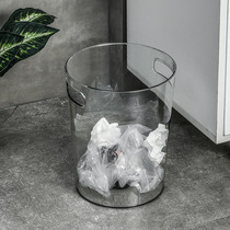 PET transparent home trash can desktop creative minimalist living-room wastepaper basket red hand containing barrel large capacity