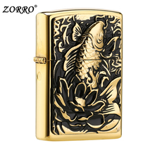 zorro zorro lighter kerosene carp sticker personality men domestic windproof lighter genuine creative gift