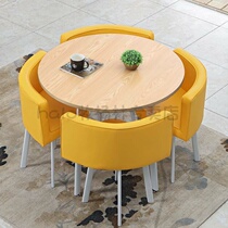  Modern reception negotiation table and chair combination one table four chairs dessert shop seating area simple casual small round table