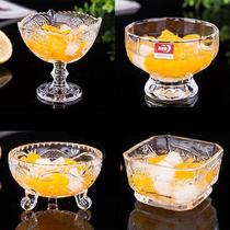 Ice cream pudding Square restaurant Japanese ins sugar water glass bowl transparent jelly Sand Drink round dish home