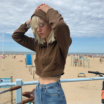 WEEKEEP Port Wind Short Casual Lianhood Clothing Women Ins Zipper Cardiovert 100 Hitch Blouse Jacket Tide