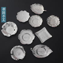 Haneda Japanese alloy coaster insulation non-slip mat creative metal tea cup holder various kung fu tea tray accessories