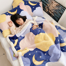 Blanket Quilt Thickening Flange Lamb Coral Suede Cover Blanket Spring Autumn Winter Day Bed With Single Student Dormitory