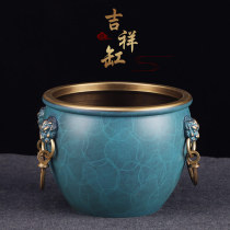 Forbidden City lion first cylinder copper cylinder pure copper cornucopia ornament Zhao Cai home living room Zhao Cai incense burner craft ornaments